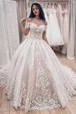 Gorgeous Ball Gown Off-the-Shoulder Lace Wedding Dresses, Bridal Gowns, SW563 | cheap lace wedding dresses | ball gowns wedding dress | lace wedding gown | simidress.com