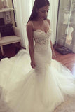 Gorgeous Mermaid Spaghetti Straps Court Train Wedding Dress, Bridal Gown, SW445