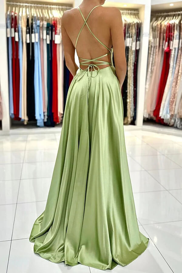 Green long prom dresses | party dresses | simple long prom dresses | simidress.com