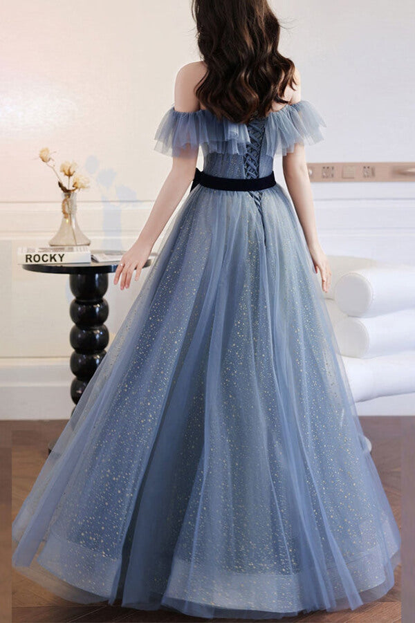 Blue grey formal dress online