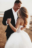 High Quality Lace A-line Sweetheart Chapel Train Beach Wedding Dresses, SW440 | ivory wedding dresses | wedding gowns | tulle wedding dress | www.simidress.com