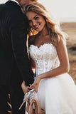 High Quality Lace A-line Sweetheart Chapel Train Beach Wedding Dresses, SW440 | lace wedding dresses | cheap wedding dress | bridal gowns | www.simidress.com