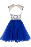 Short Homecoming Dress,Tulle Homecoming Dresses Prom Dresses with Beading,SVD577