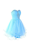 Blue Homecoming Dress,Sweetheart Organza Homecoming Dresses Prom Dresses,SVD580