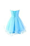 Blue Homecoming Dress,Sweetheart Organza Homecoming Dresses Prom Dresses,SVD580
