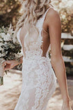 Ivory Lace Mermaid V-neck Floor-length Wedding Dresses, Bridal Gowns, SW460 | wedding dresses online | wedding dresses near me | bridal gowns | www.simidress.com