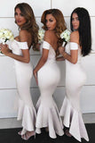 Ivory Mermaid Off-the-Shoulder Sweetheart Short Bridesmaid Dresses, BD136 | cheap bridesmaid dresses | junior bridesmaid dresses | bridesmaid dresses online | simidress.com