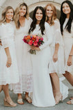 Ivory Satin Mermaid Long Sleeves Scoop Wedding Dresses, Bridal Gowns, SW502 | long sleeve satin wedding dresses | wedding dresses online | wedding gown | www.simidress.com