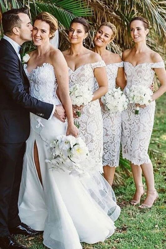 short bridesmaid dresses | lace bridesmaid dresses | bridesmaid outfits | simidress.com