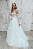 Ivory Tulle A-line Lace Sweetheart Detachable Sleeves Wedding Dresses, SW472 | a line lace wedding dresses | beach wedding dress | wedding gowns | tulle wedding dress | www.simidress.com