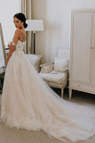 Ivory Tulle A-line Sweetheart Appliqued Wedding Dresses, Bridal Gown, SW465 | a line lace wedding dress | wedding dresses online | cheap lace wedding dresses | www.simidress.com