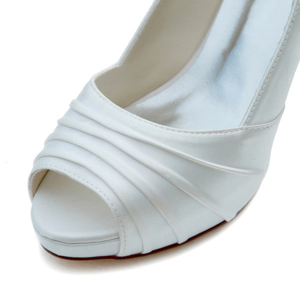 Satin Women's Stiletto Heel Peep Toe Platform Sandals With Rhinestone, L-580