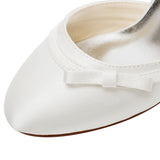 Wedding Shoes,Women's Satin Stiletto Heel Closed Toe Pumps With Buckle,L-585