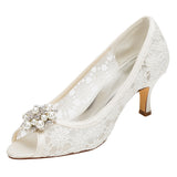 Women's Satin Stiletto Heel Peep Toe Platform Sandals with Beading,Wedding Shoes,L-587