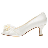Wedding Dresses,Cheap Woman Shoes,Satin Stiletto Heel Peep Toe Pumps,L-592