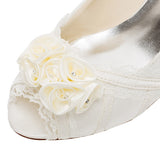 Wedding Dresses,Cheap Woman Shoes,Satin Stiletto Heel Peep Toe Pumps,L-592