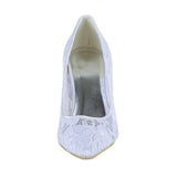 Ivory Woman's Stiletto Heel Closed Toe, Cheap Wedding Shoes, L595
