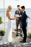 Lace Mermaid Backless Spaghetti Straps V-neck Beach Wedding Dresses, SW512 | beach wedding gown | simple wedding dresses | boho wedding dresses | www.simidress.com