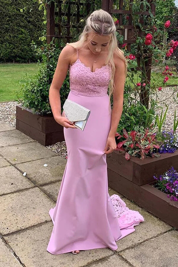 Lavender Lace Mermaid Prom Dress Bridesmaid Dress SP856 Simidress