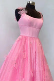 Lavender Tulle A-line Spaghetti Straps Floral Prom Dresses, Evening Dress, SP900 | Simple prom dresses | new arrival prom dresses | prom dresses online | simidress.com