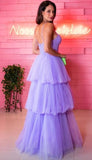 Lavender Tulle Sweetheart Spaghetti Straps Layered Skirt Prom Dresses, SP901 | cheap long prom dresses | party dresses | long formal dresses | simidress.com