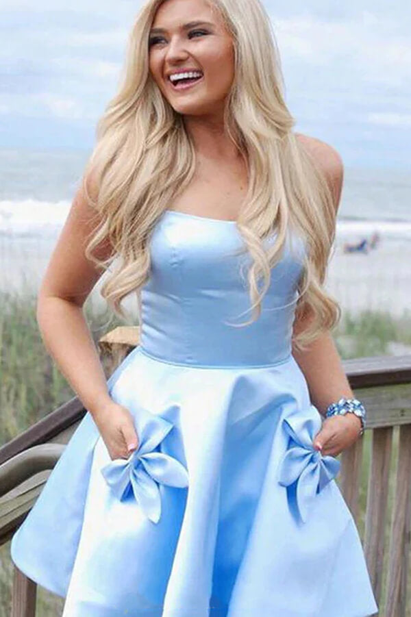women's light blue homecoming dresses Backless Sequin Short Light Blue Homecoming Dress Light Blue / 00