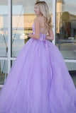 Lilac Ball Gown Tulle Sweetheart Neck Prom Dresses, Long Formal Dresses, SP871 | ball gown prom dress | new arrival prom dresses | party dresses | simidress.com