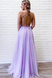 Lilac Tulle Lace A-line Spaghetti Straps Long Prom Dresses, Evening Gown, SP735 | long formal dresses | cheap prom dresses | party dresses | www.simidress.com