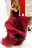Sleeveless Sweetheart Floor-Length A-Line V-Neck Long Prom Dress with Ruched, M115