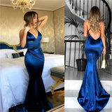 Royal Blue Simple Spaghetti Straps Prom Dresses, Newest Evening Prom Gowns, M124