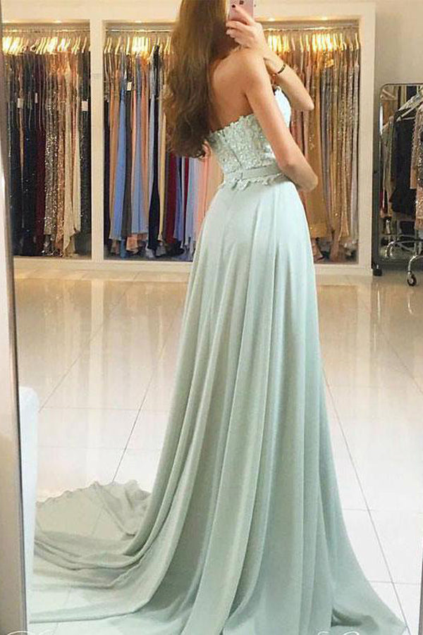 Cheap Strapless Long Prom Dresses with Sweetheart Neck, Bridesmaid Dresses, M150