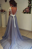 Fabulous Chiffon Scoop Neckline Cap Sleeves Prom Dress with Lace Back at simidress.com