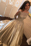 Fabulous Ball Gown Off-the-Shoulder Satin Long Prom/Evening Dress, M209