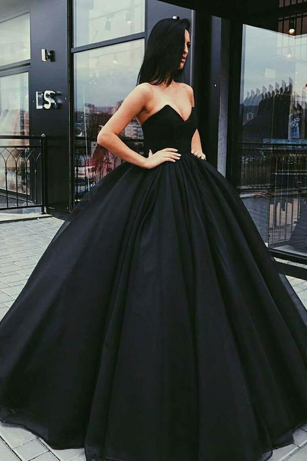 Chic Black Ball Gown Long Prom Dresses, Evening Dresses Party Dress, M282 –  Simidress