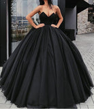 Chic Black Ball Gown Long Prom Dresses, Evening Dresses Party Dress, M282