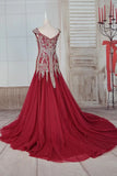Gorgeous Red Beaded Off Shoulder Ball Gown Long Prom Dresses, Evening Dress, M303 at simidress.com