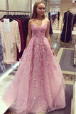 Dusty Rose Vintage Lace Applique Strapless Long Prom Dresses Evening Dresses, M332