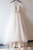 Blush Pink Prom Dresses,Ball Gown Lace Prom Gowns,Simple Prom Dress, M71
