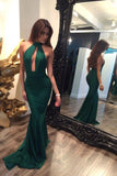 Green Open Back A line Prom Dresses,Chiffon Prom Gown,Cheap Evening Dresses, M72