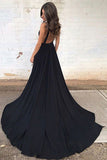 Black Prom Dresses,Sweep Train Prom Dress,Sexy Prom Dress,Evening Gowns,M79