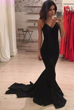 Black Mermaid Prom Dress, Charming Prom Gowns, Evening Party Dress with train, M86