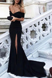 Sexy Off Shoulder Leg Slit Long Mermaid Prom Dress Evening Dress, M93