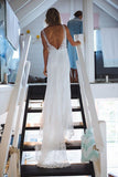 Mermaid V-neck Lace Open Back Beach Wedding Dresses, Bridal Gowns, SW611 | wedding gown | beach wedding gown | bridal style | simidress.com