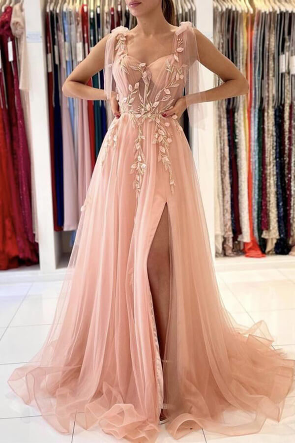 Pink Tulle Floral Lace A-line Sweetheart Prom Dress SP750 | Simidress Pink Tulle Floral Lace A-line Sweetheart Prom Dress SP750 | Simidress