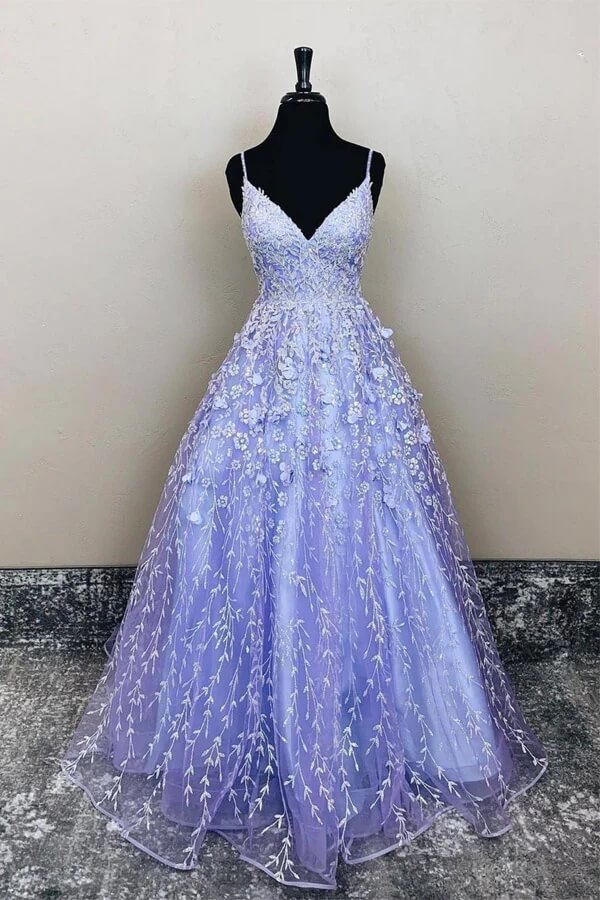 Purple Tulle A-line Long Prom Dresses, Evening Dress SP827 | Simidress Purple Tulle A-line Long Prom Dresses, Evening Dress SP827 | Simidress