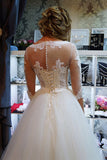 Romantic White Lace Half Sleeves Ball Gown Wedding Dresses, Bridal Gowns, SW463 | cheap lace wedding dress | tulle lace wedding dresses | wedding gowns | www.simidress.com