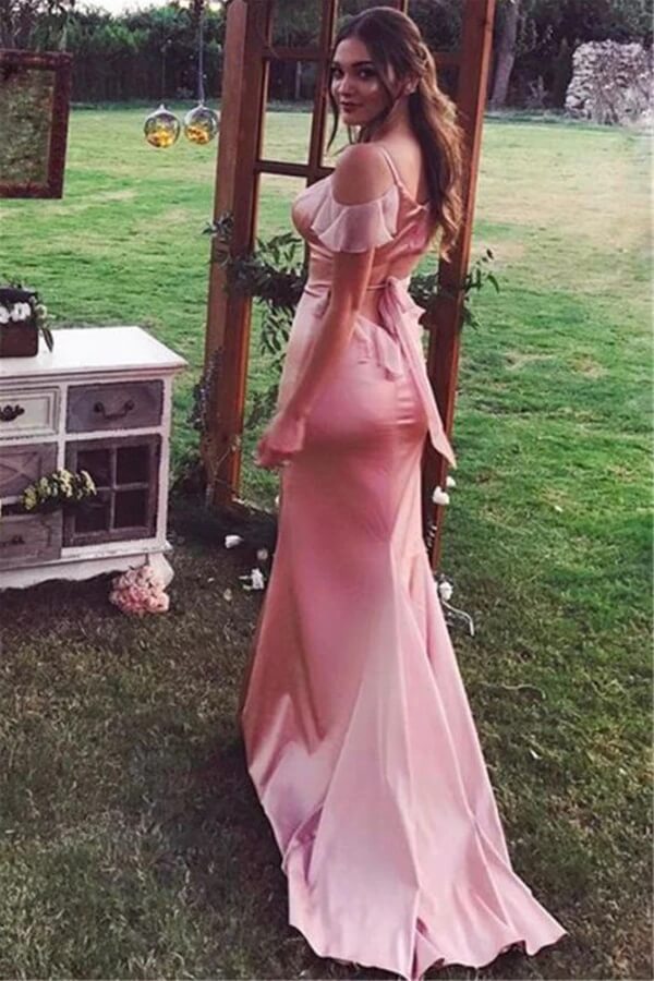 Satin Rose Gold Wedding Guest Dresses Of Honor Bridesmaid Dresses