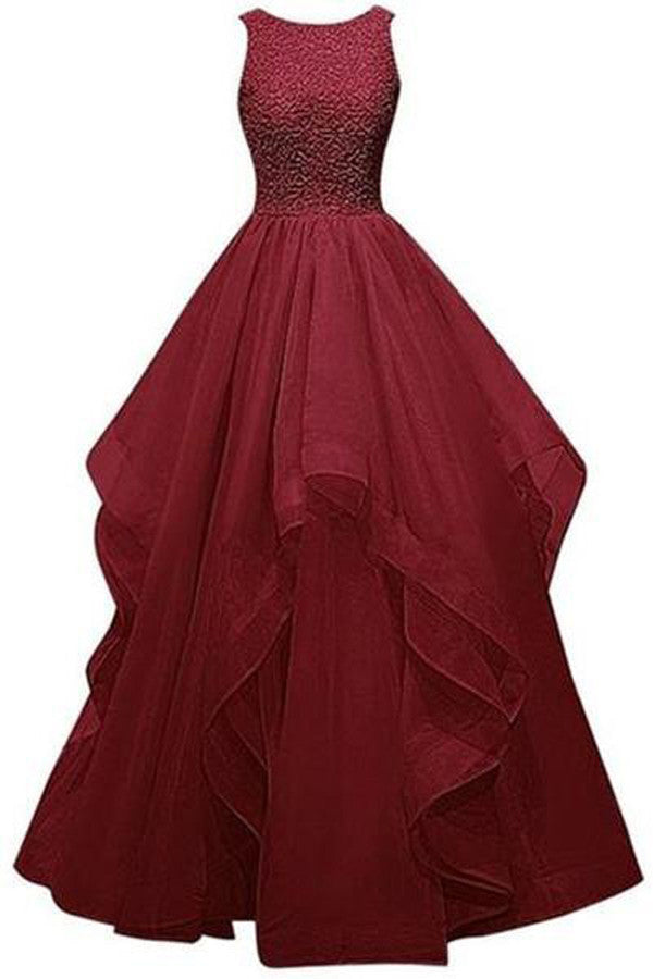 Charming Burgundy Long Prom Dresses,A-Line Prom Dresses, Fashion Evening Dress