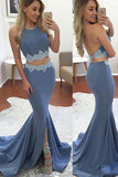 Long Sweep Train Prom Dress With Split Front Lavender Evening Dress SD300