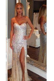 New Arrival Sexy Sweetheart Side Slit Long Beading Prom Dresses SD296